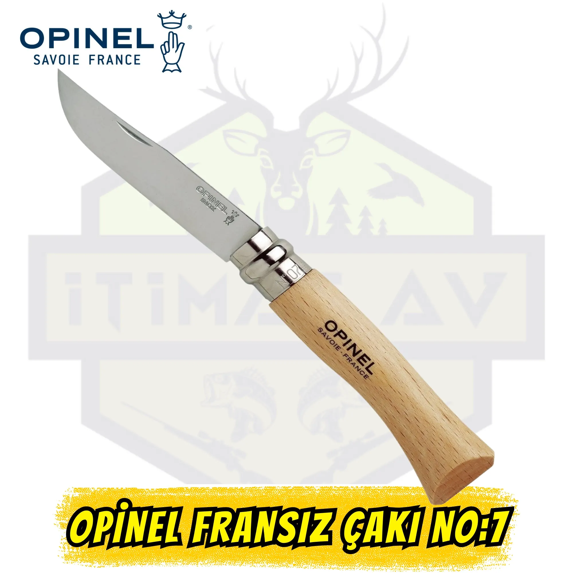 Opinel Inox No:7 Çakı Paslanmaz Çelik Kayın Sap Virobloc