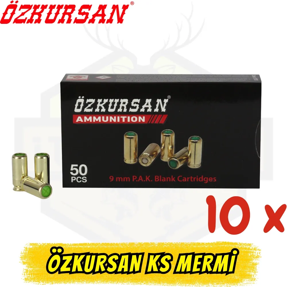 Özkursan 5701 9mm Kurusıkı Mermisi 10 Kutu (500 Adet) - Avantaj Paketi