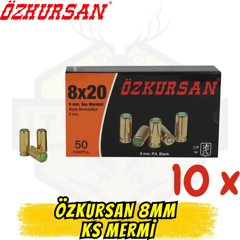 Özkursan 8mm Kurusıkı Mermisi 10 Kutu (500 Adet) - Standart Seri Avantaj Paketi