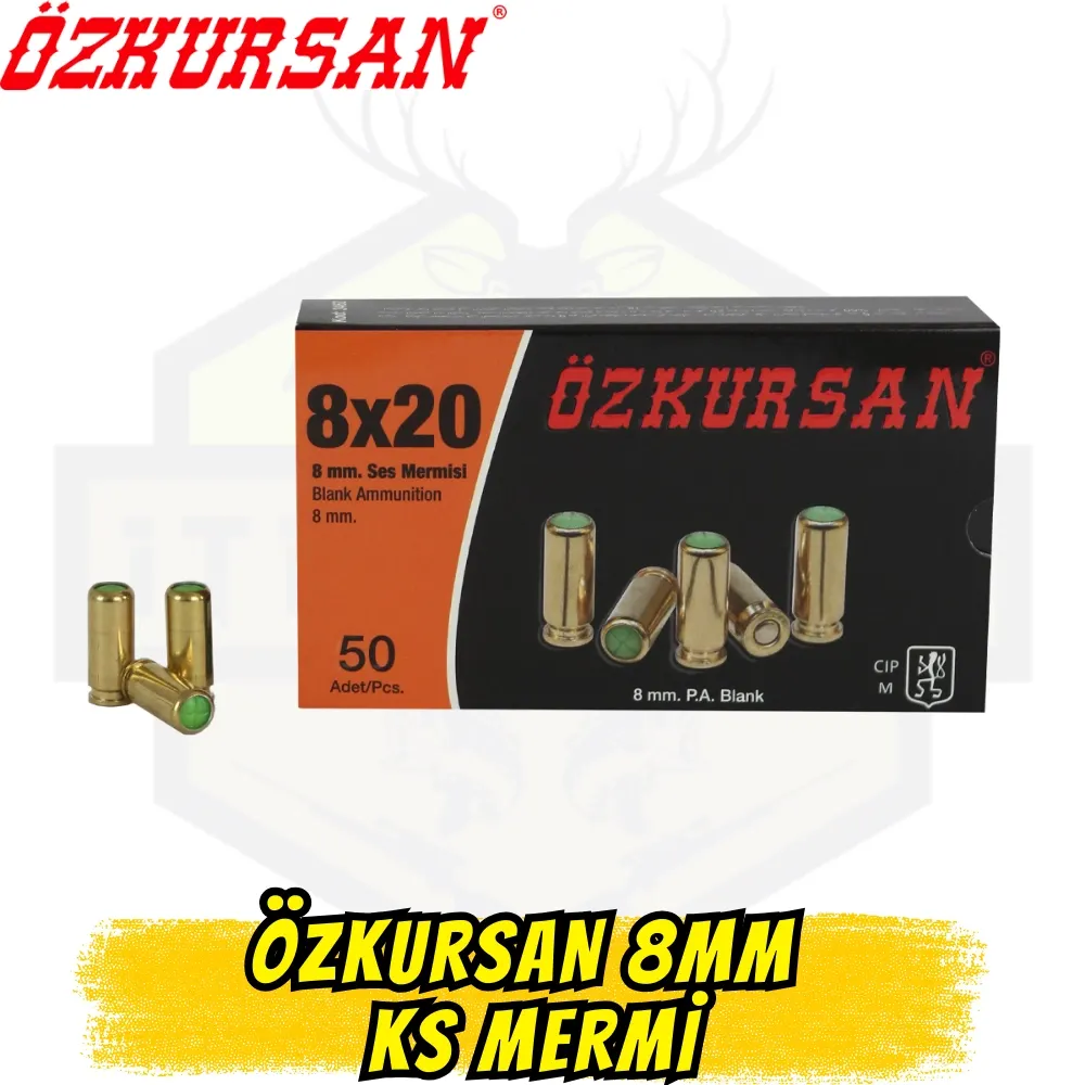 Özkursan 8mm P.A. Kurusıkı Mermisi (50 Adet) - Standart Seri