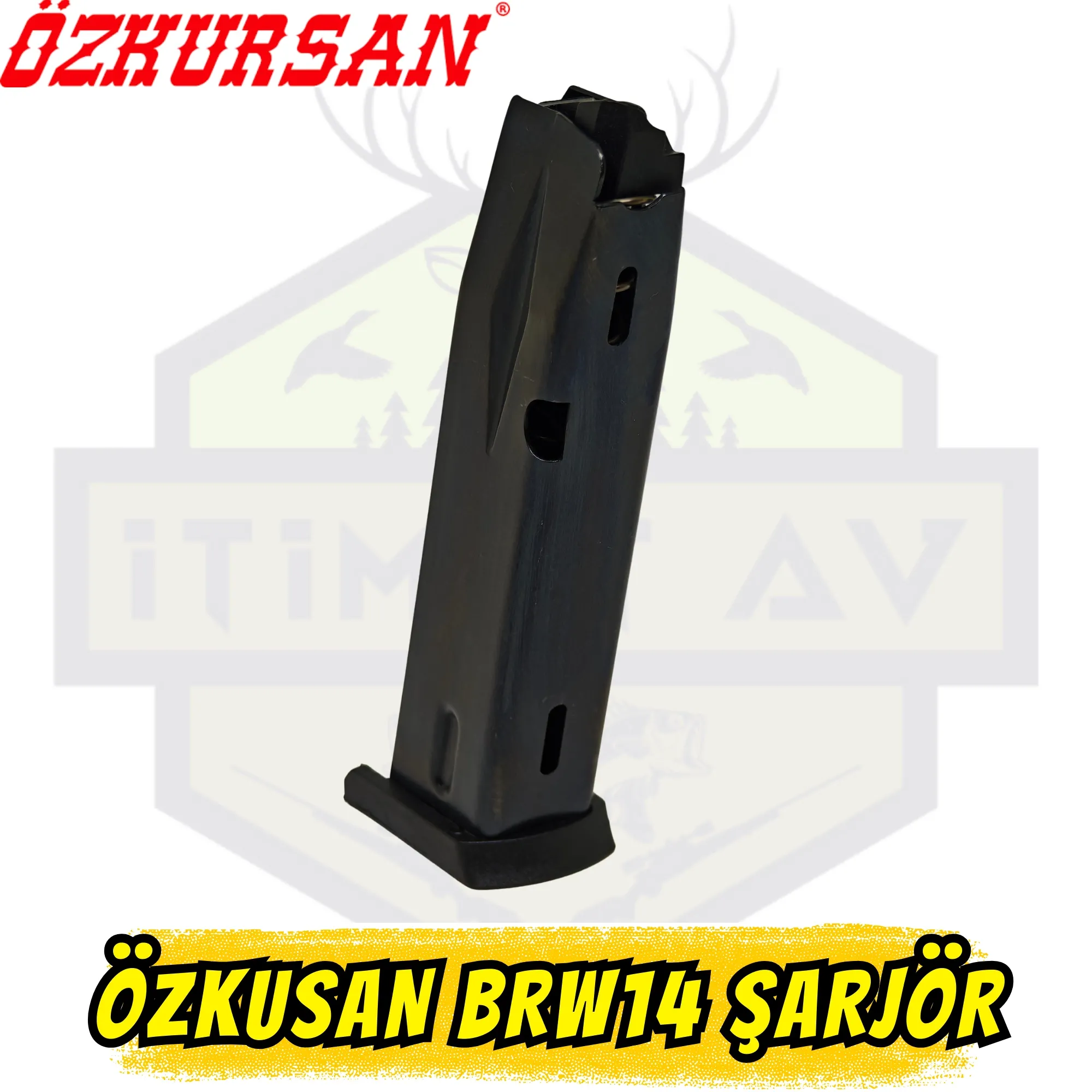 Özkursan BRW 14 Kuru Sıkı Tabanca Şarjörü - 14+1 Kapasite Siyah