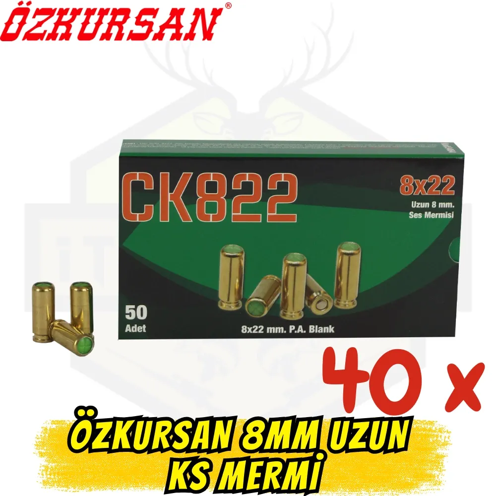 Özkursan CK 822 8mm Kurusıkı Mermisi 1 Koli (40 Kutu - 2000 Adet)
