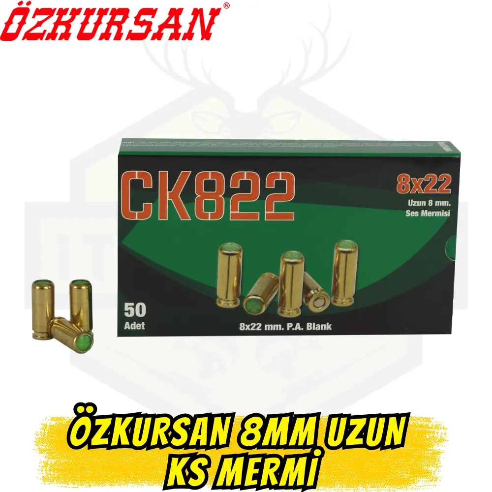 Özkursan CK 822 8mm P.A. Kurusıkı Mermisi (50 Adet) - Uzun Seri