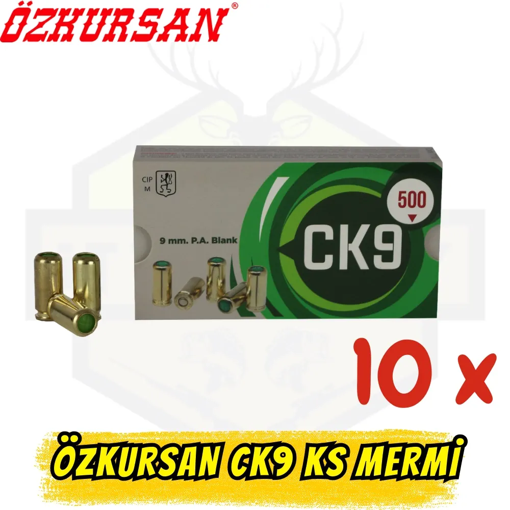 Özkursan CK 9 9mm Kurusıkı Mermisi 10 Kutu (500 Adet) - Avantajlı Paket