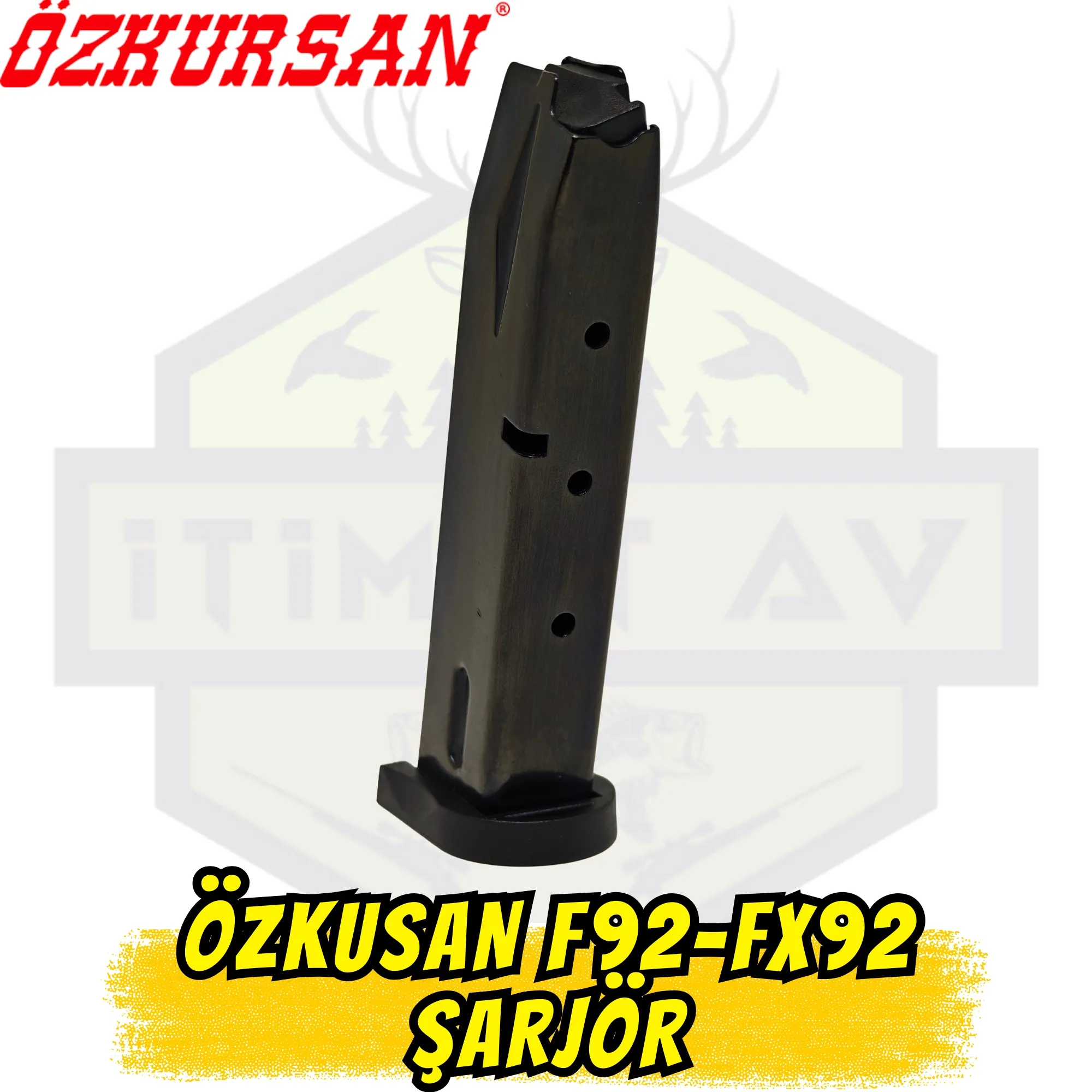 Özkursan F92 / FX92 Kuru Sıkı Tabanca Şarjörü - 17+1 Kapasite Siyah