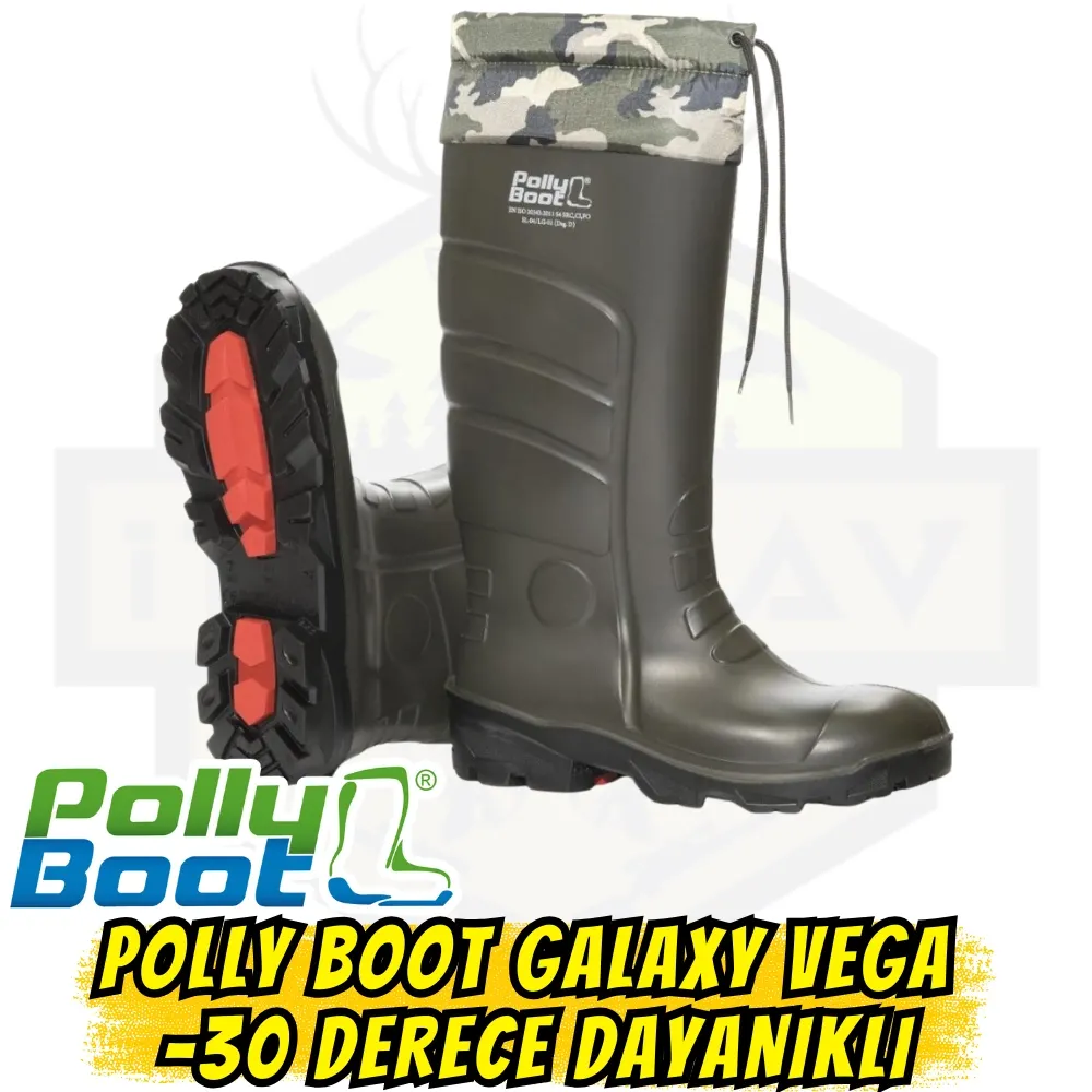 Polly Boot Galaxy Vega Poliüretan Boğazlı Avcı Çizmesi - Koyu Haki