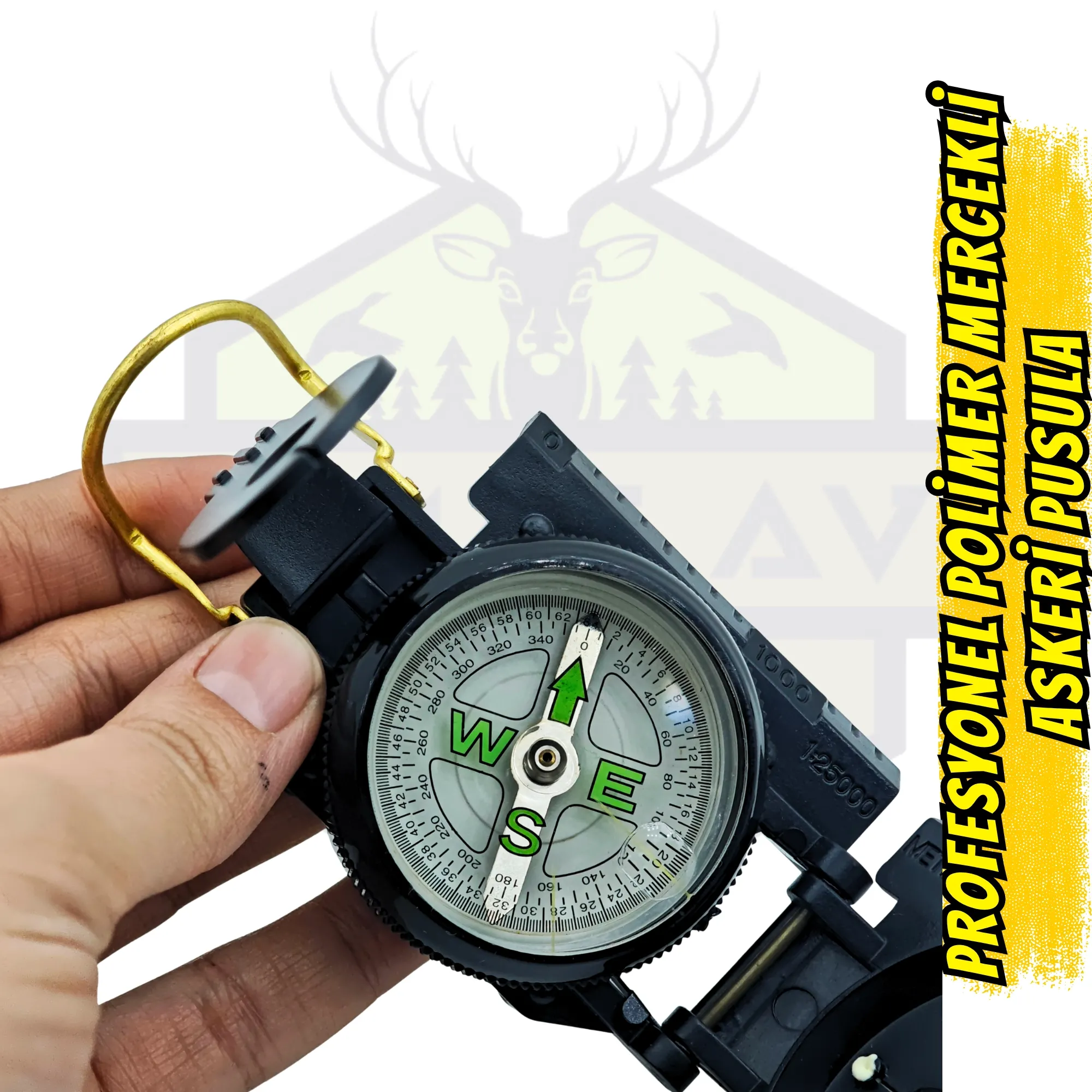 Profesyonel Polimer Siyah Mercekli Askeri Pusula - Taktik Navigasyon Serisi