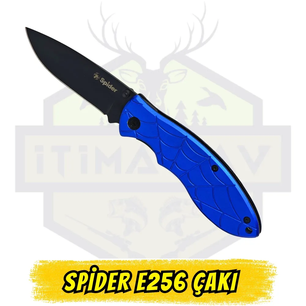 Spider E256-11 Av Çakısı - Açık 19.5 cm Kapalı 11 cm Clip Point Bıçak