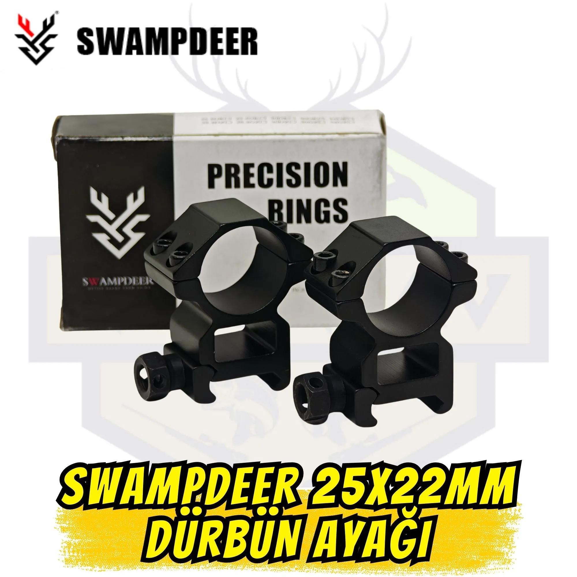 Swamp Deer 25mm x 22mm Kompakt Dürbün Montaj Ayağı - İki Parçalı Set