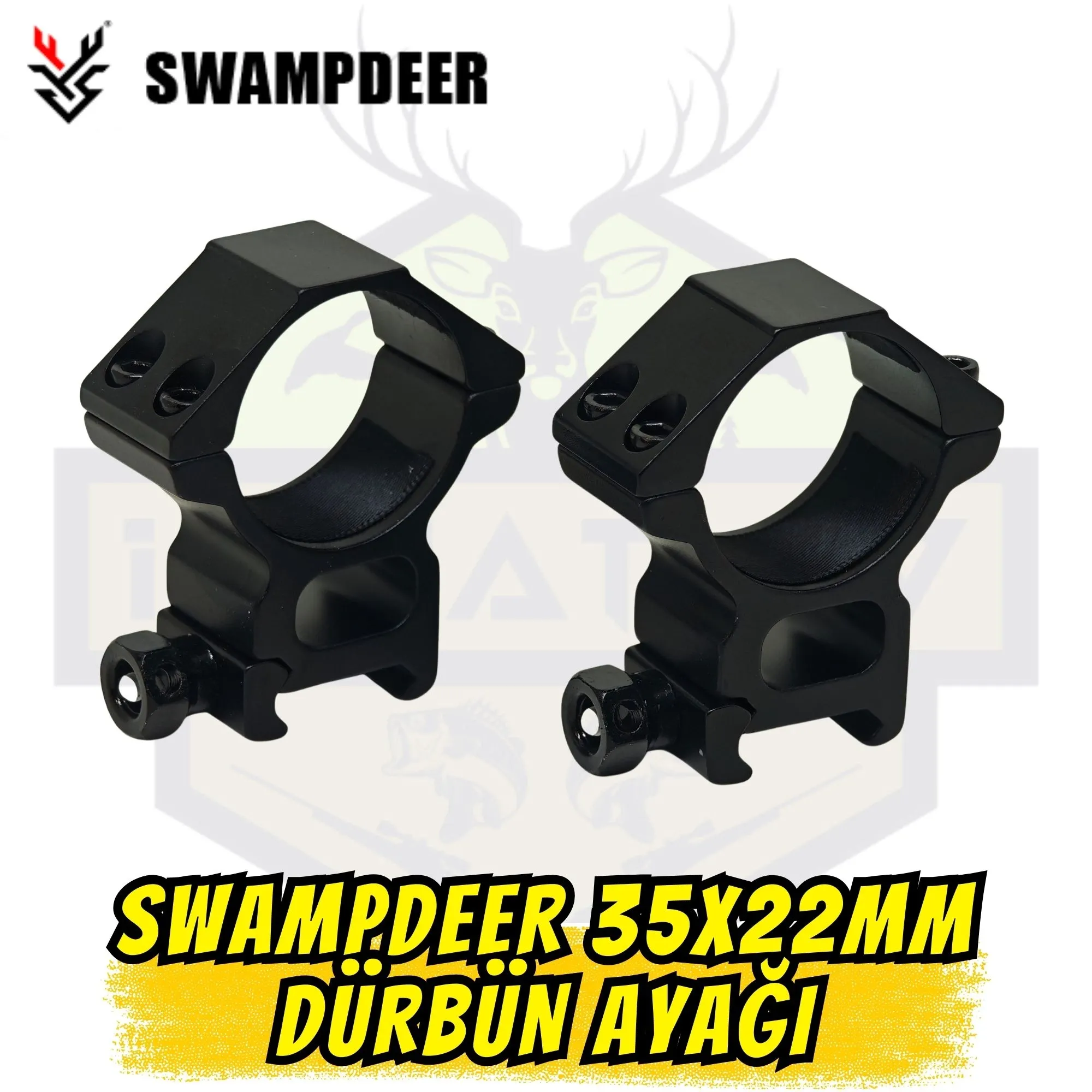 Swamp Deer 35mm x 22mm Ultra Profesyonel Dürbün Montaj Ayağı - İki Parçalı Set