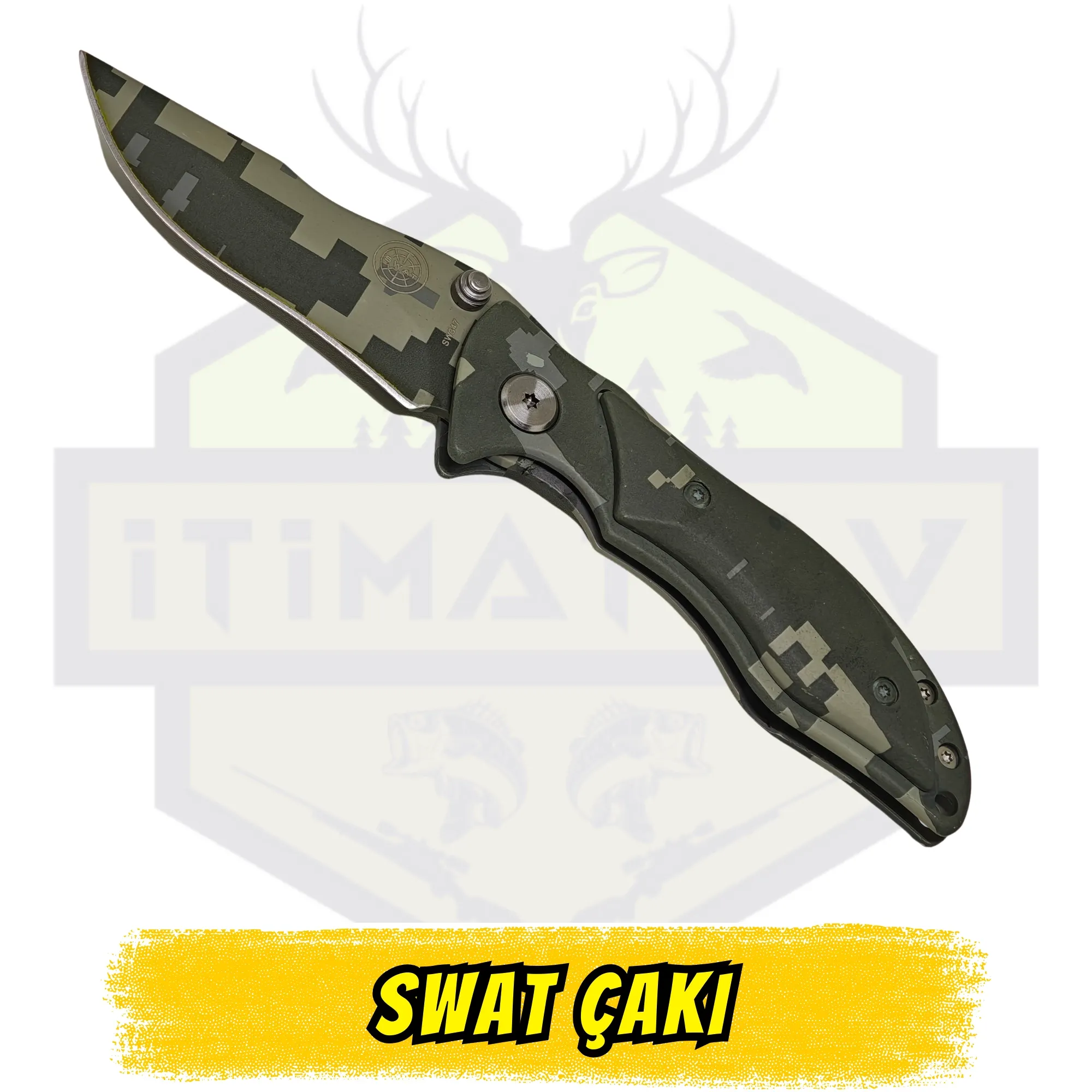 SWAT Katlanır Çakı Kamuflaj Desenli - Açık Uzunluk 17.5 cm Kapalı 10.5 cm