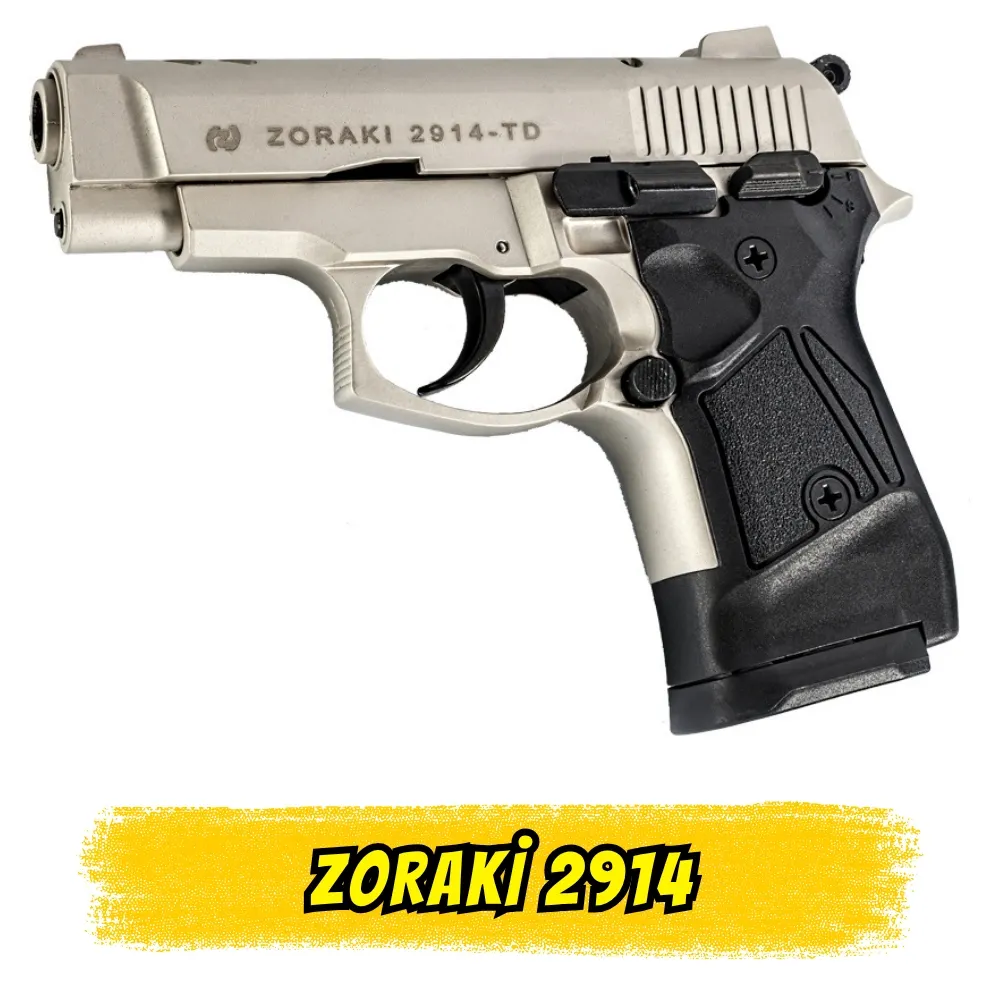 Zoraki 2914 Saten Kurusıkı Ses Tabancası (14+1 Kapasite)