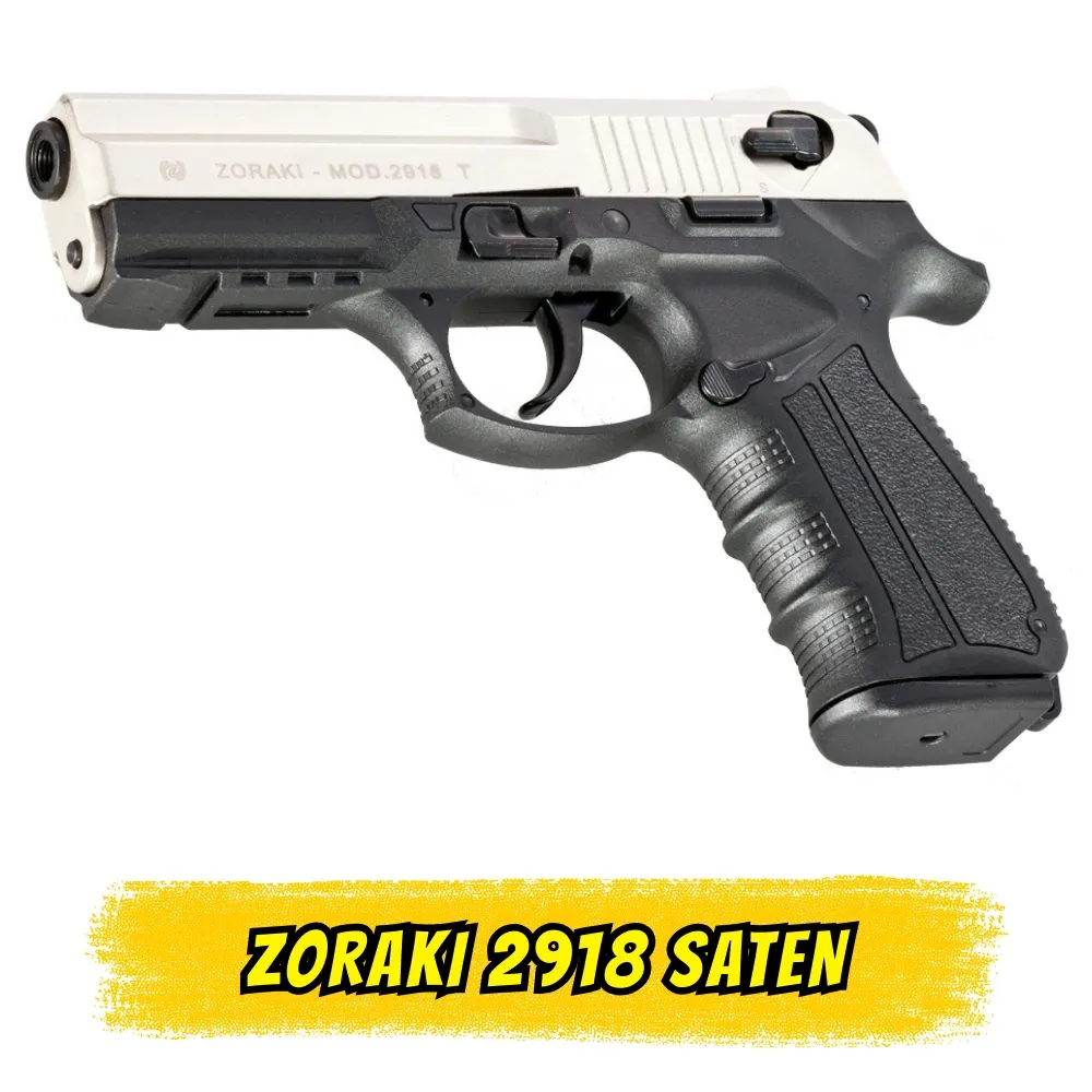 Zoraki 2918 Saten Kurusıkı Ses Tabancası (18+1 Kapasite)