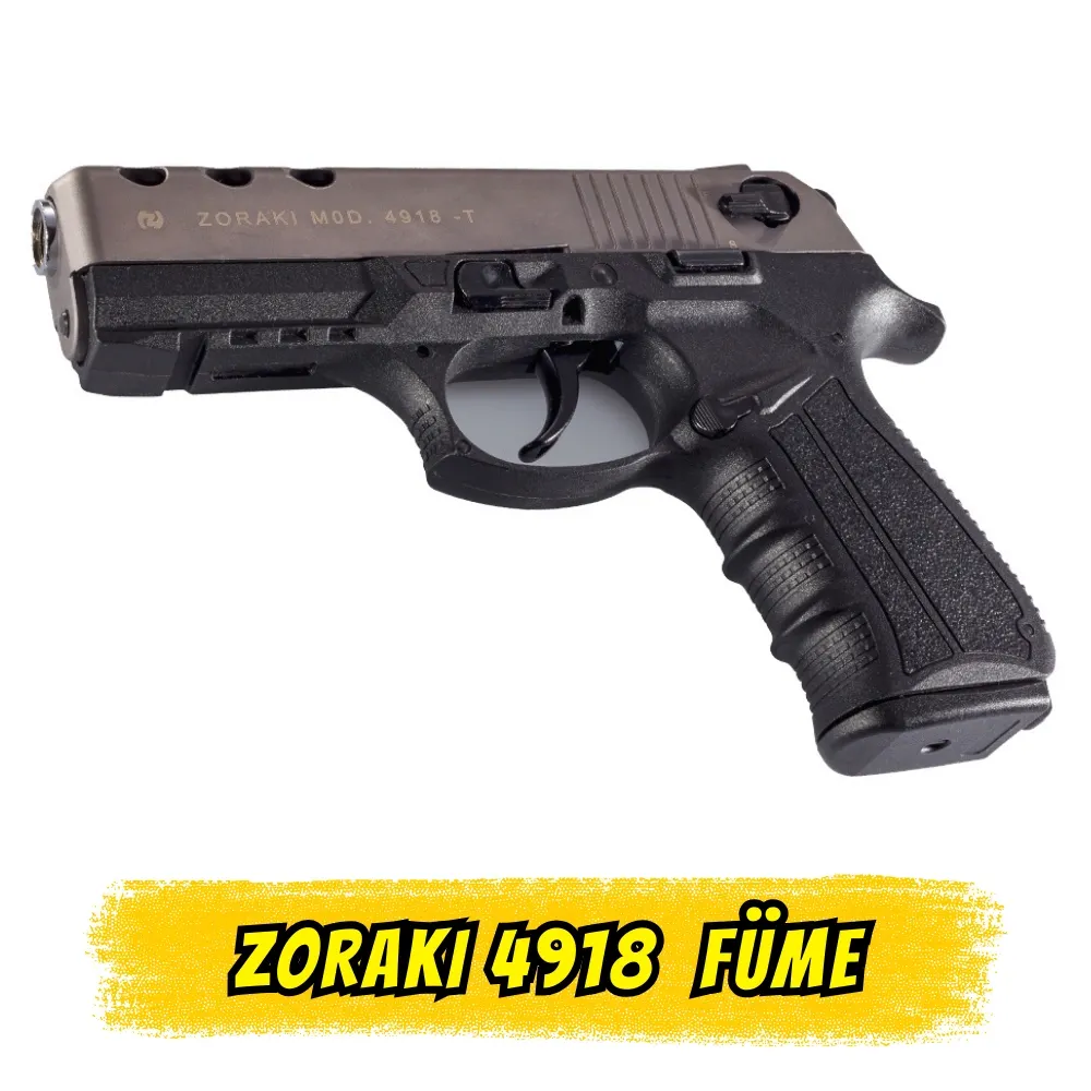 Zoraki 4918 Füme Kurusıkı Ses Tabancası (18+1 Kapasite)