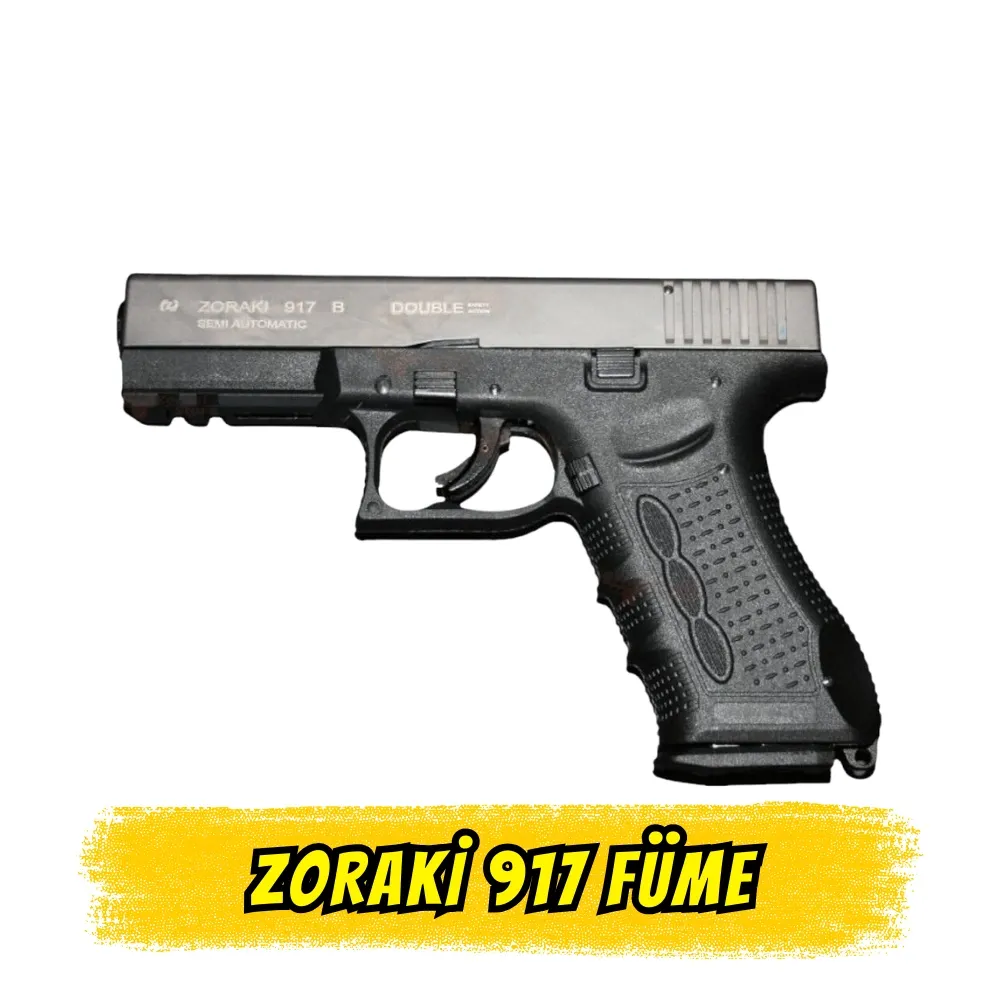 Zoraki 917 Füme Kurusıkı Ses Tabancası (Glock Model - 17+1 Kapasite)