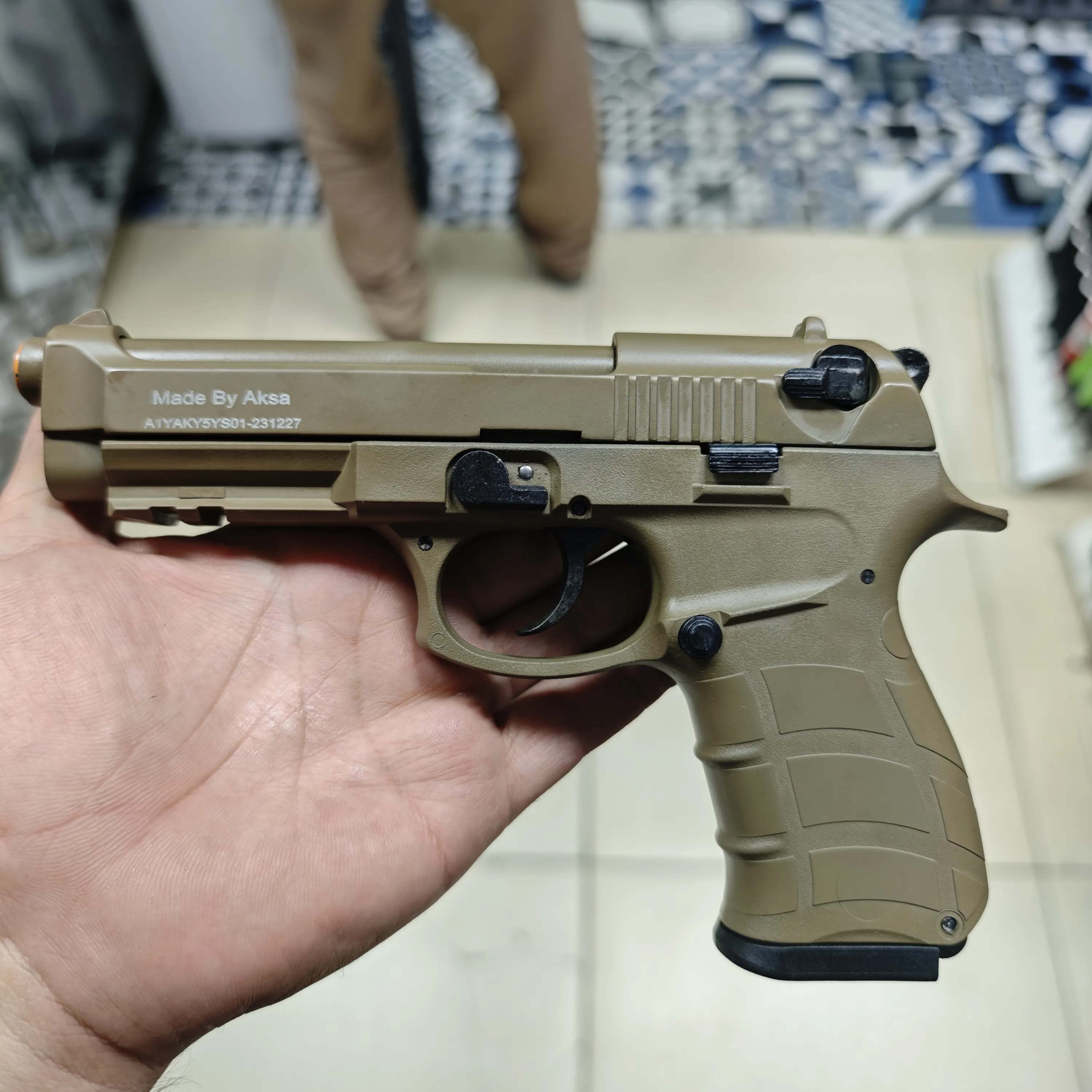 AKSA AK18 KURUSIKI SES TABANCASI TAN