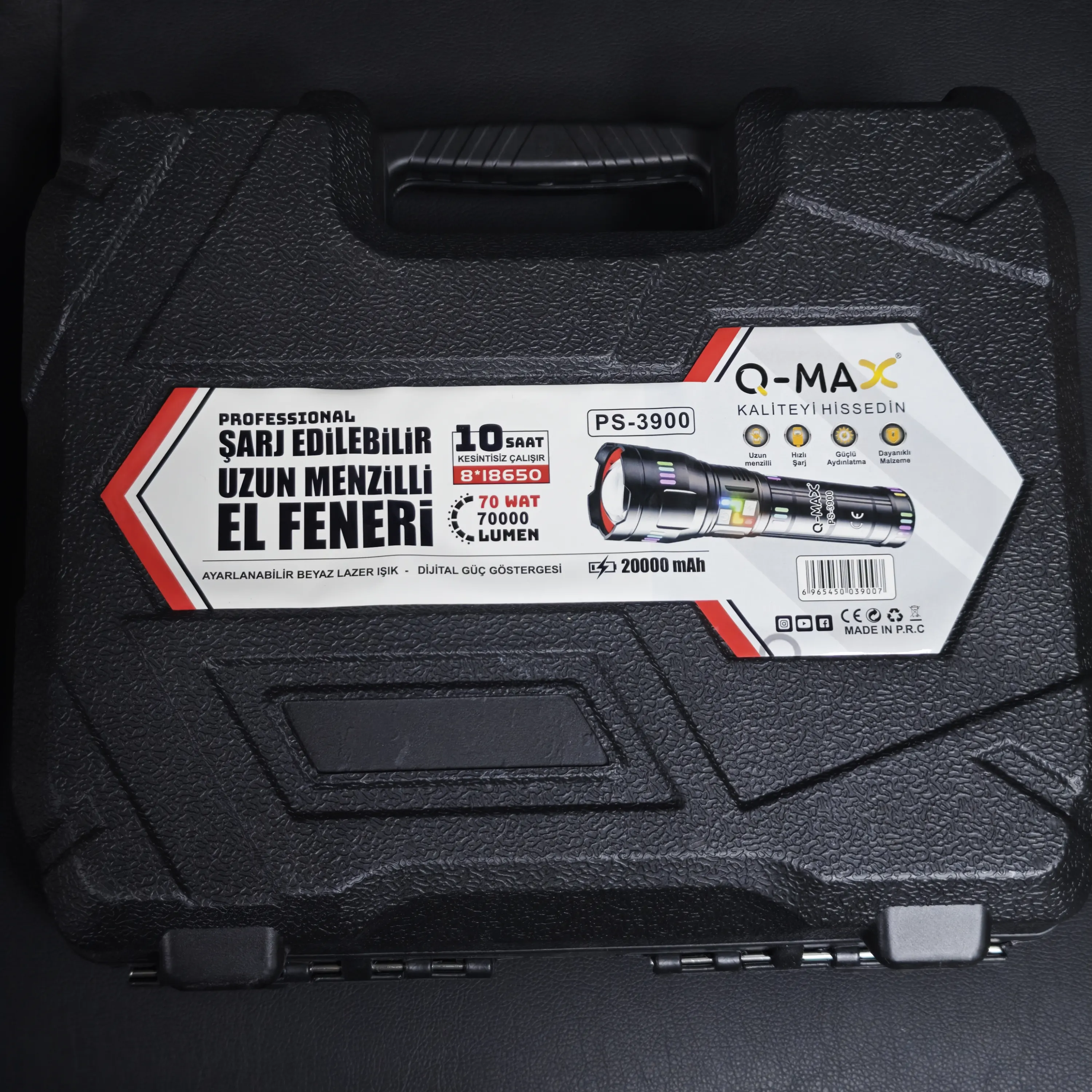 O-MAX PS-3900 7000LÜMEN 70W PROFESSİONAL UZUN MENZİL EL FENERİ