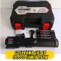 Gold Kama GK-63  150W 15000 Lümen Ultra Güçlü LED El Feneri Lazer Fonksiyonlu