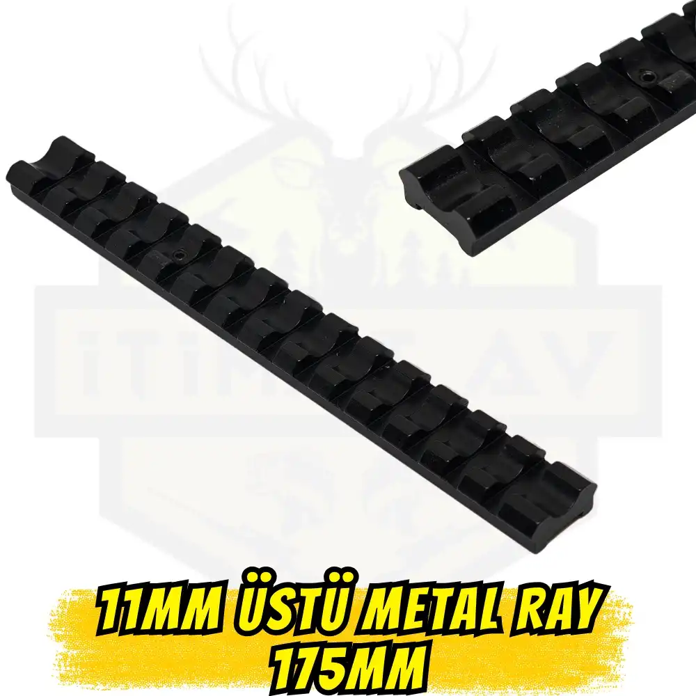 175mm Ekstra Uzun 11mm - 22mm Ray Çevirici Adaptör - 14 Kanallı Metal Tüfek Rayı