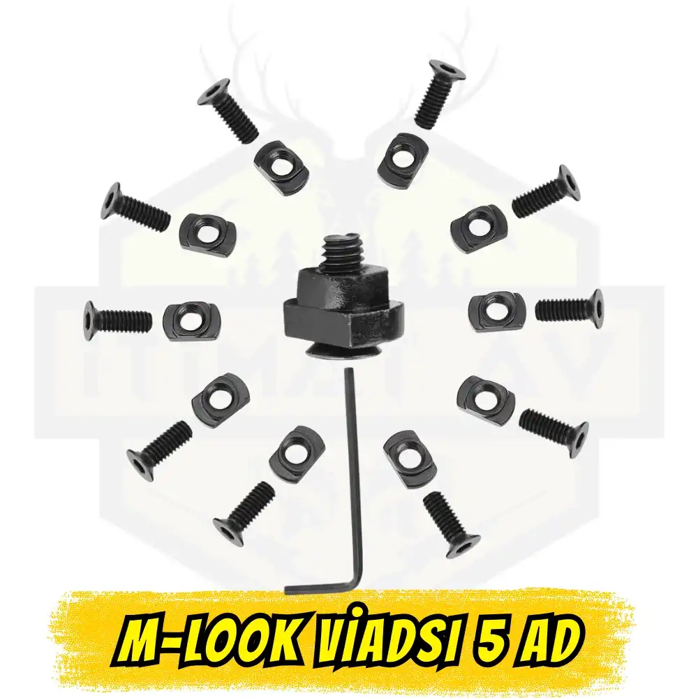 M-LOK Ray Montaj Vida Seti (5 Adet) - Üniversal M-Lok Somun ve Vida Takımı