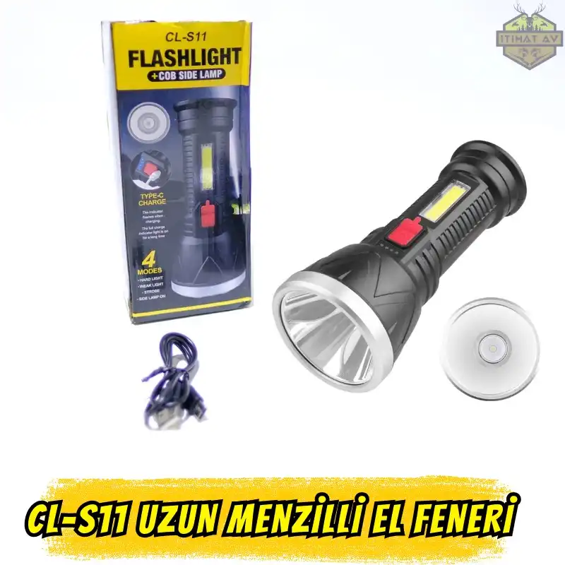 CL-S11 UZUN MENZİLLİ EL FENERİ 1000m ışık mesafesi