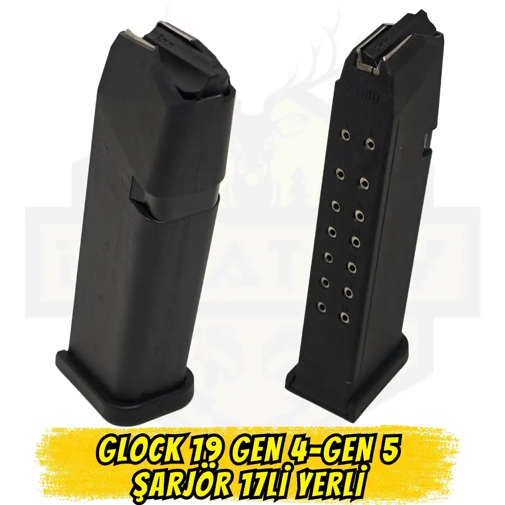 Glock 19 / 17 Uyumlu Şarjör (17 Fişek Kapasiteli - İçi Çelik Dışı Polimer Yerli)