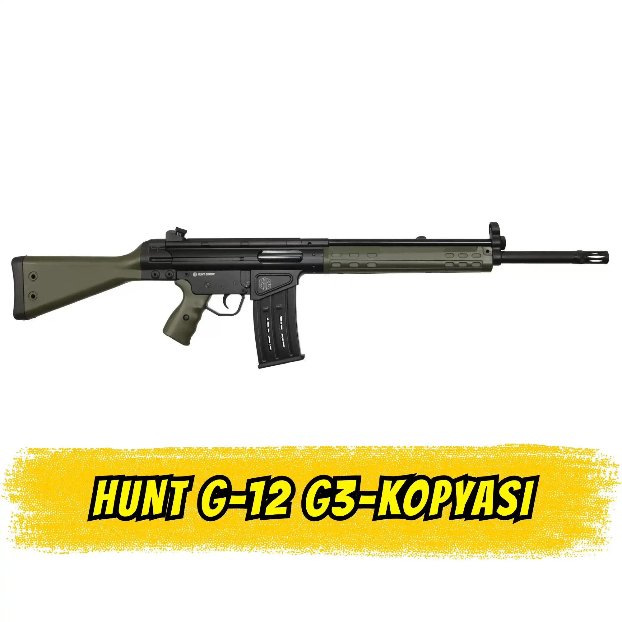 Hunt Group G12-S Şarjörlü Av Tüfeği G3 Tipi piyade tüfeği klonu Av Tüfeği Yeşil Polimer