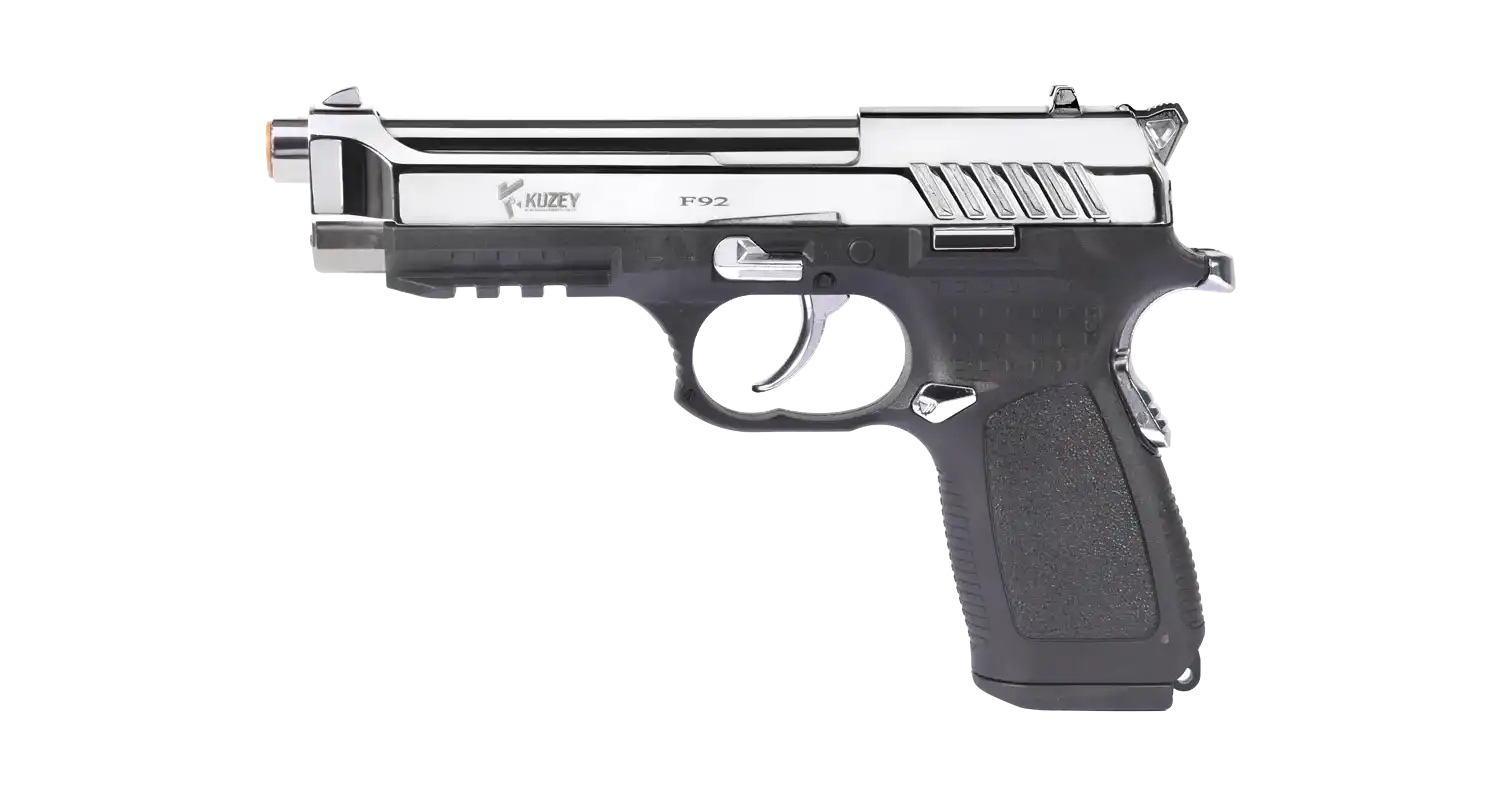 KUZEY F92 Kurusıkı Ses Tabancası Parlak Krom