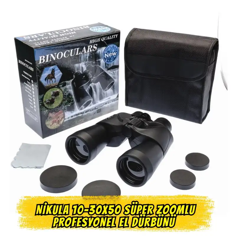 Nikula 10-30x50 Süper Zoomlu Profesyonel El Dürbünü - 1000m/56m
