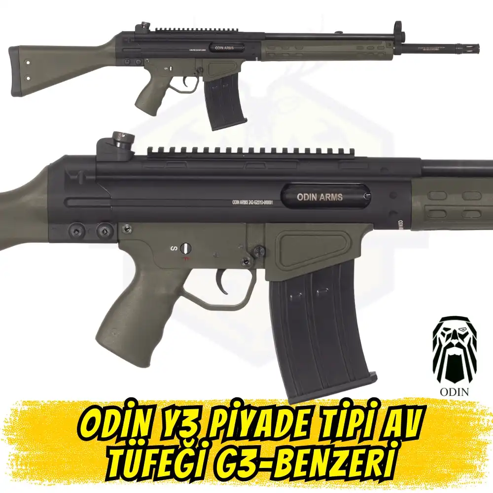 ODIN Y3 Yarı Otomatik Av Tüfeği (G3 Piyade Tüfeği Görünümünde - 3 Şarjörlü Set)