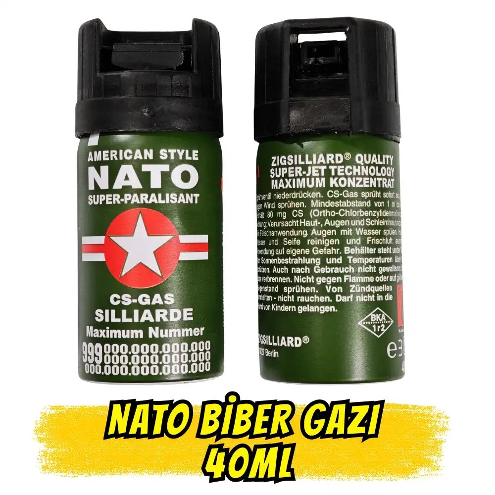 Orjinal NATO Biber Gazı 40ml - Göz Yaşartıcı Etkili Kendini Savunma Spreyi