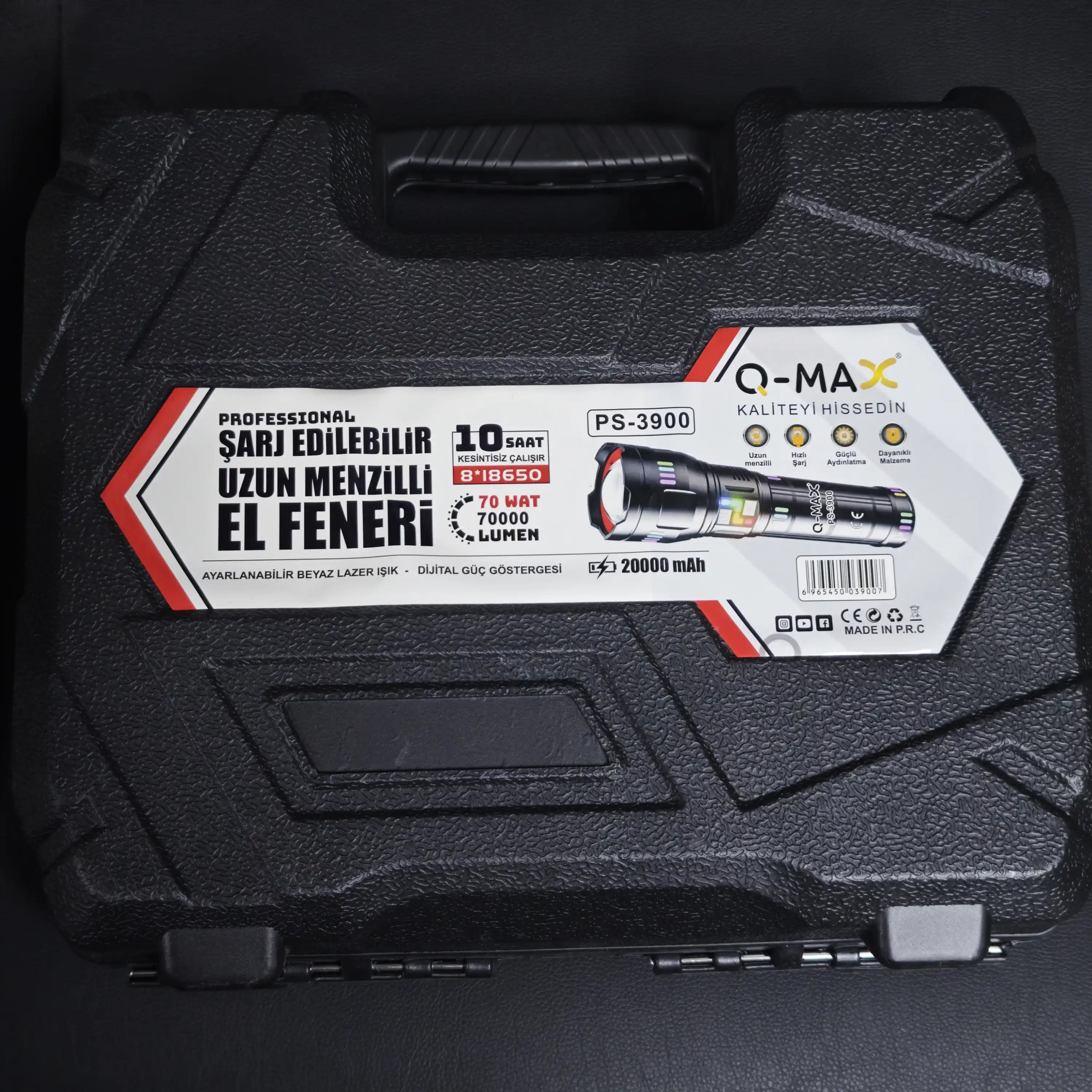 O-MAX PS-3900 7000LÜMEN 70W PROFESSİONAL UZUN MENZİL EL FENERİ