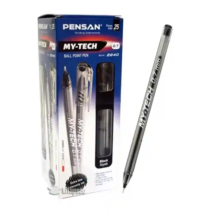 My-Tech 0.7 Siyah Tükenmez Kalem 25 li Paket