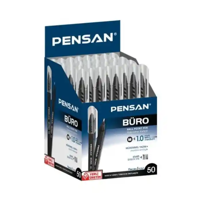 Büro Siyah Tükenmez Kalem Ince Uçlu 50li Pk