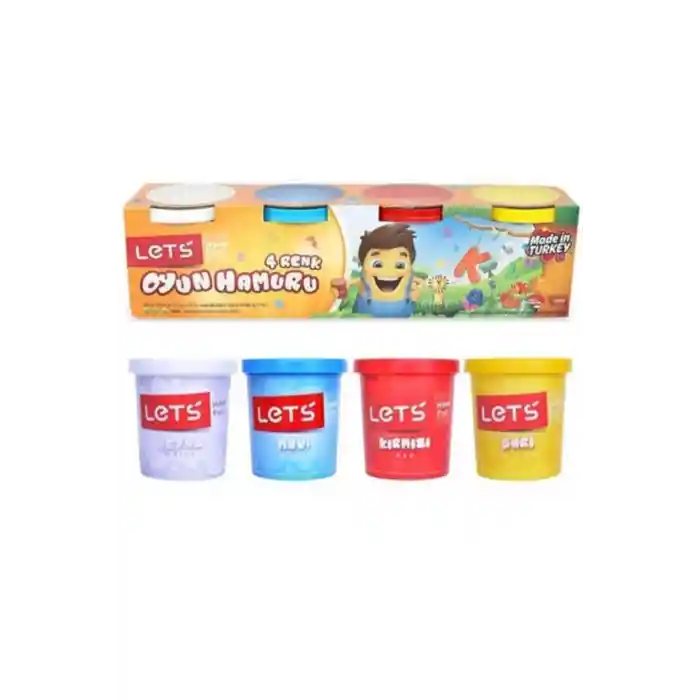 4lü Büyük Boy Oyun Hamuru 4 Renk 460gr