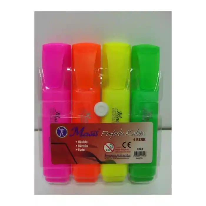 Fosforlu Kalem 4 Adet  Paket