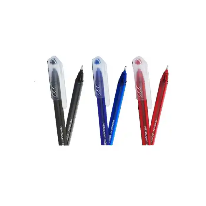 Büro 1.0 Mm Tükenmez Kalem 3lü Set(1 Mavi, 1 Kırmızı, 1 Siyah)