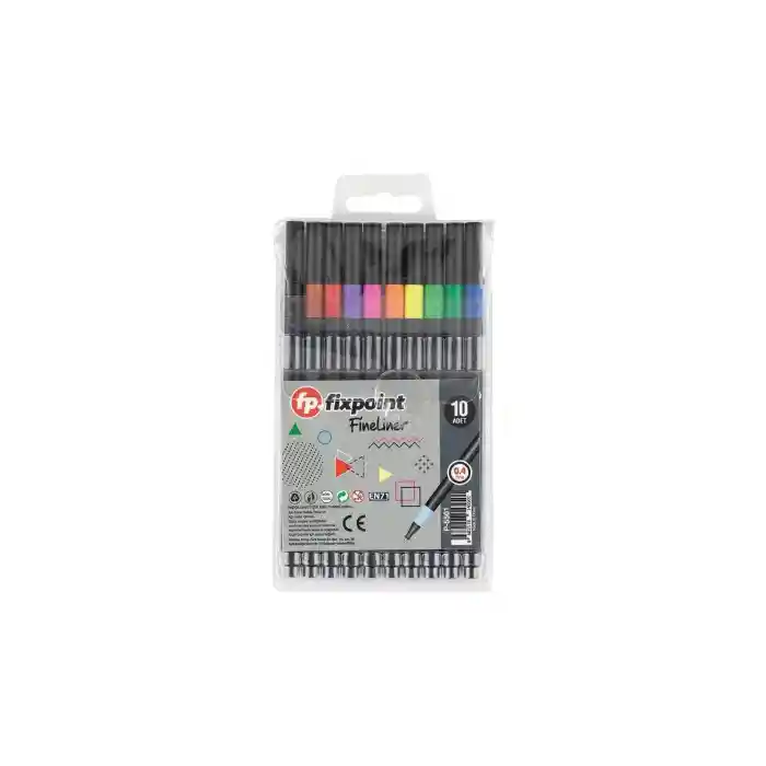 Fineliner Kalem Siyah Gövde 10lu FixPoint P-5501