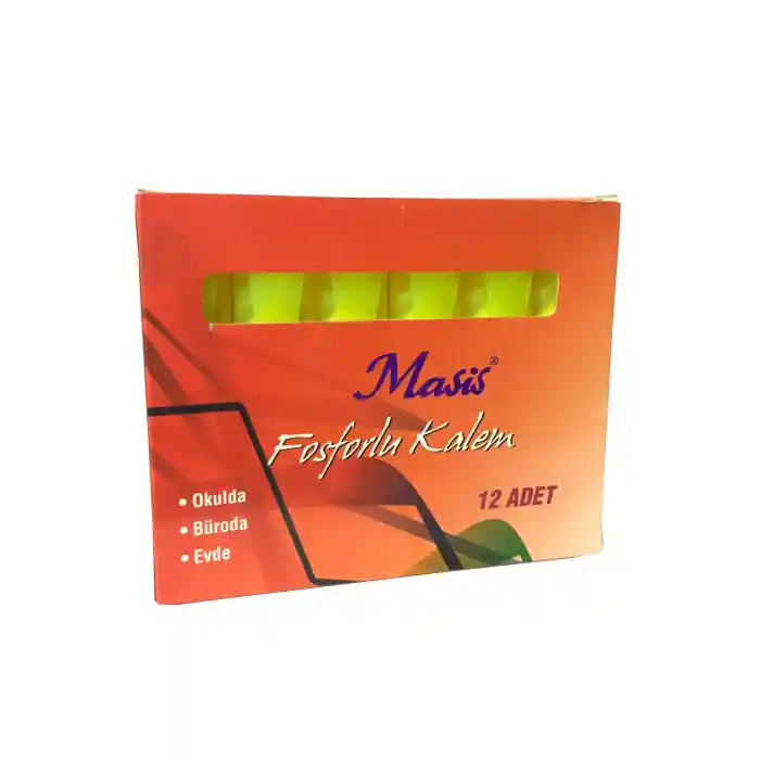 Fosforlu Kalem Sarı Renk 12 Adet