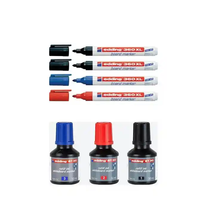 Tahta kalemleri (2siyah,1mavi,1kırmızı) Mürekkep 30 Ml (e-bt30) 3 renk