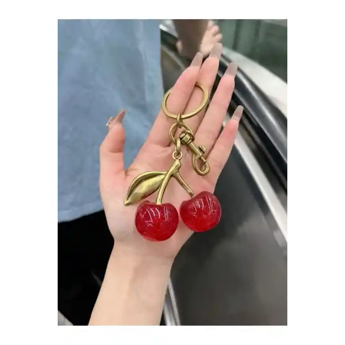 Kırmızı Kiraz Anahtarlık, Kiraz Charm, Cherry Charm, Cherry Keychain