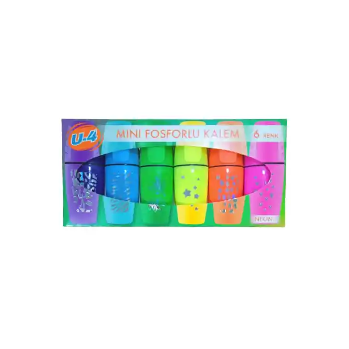 FOSFORLU KALEM MİNİ NEON 6 RENK PAKET