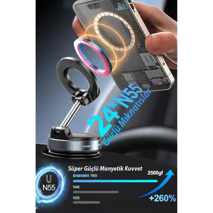 Youtuber Tiktok Instagram Çekim İçin 360 Magsafe Vakumlu Telefon Tutucu Tripod