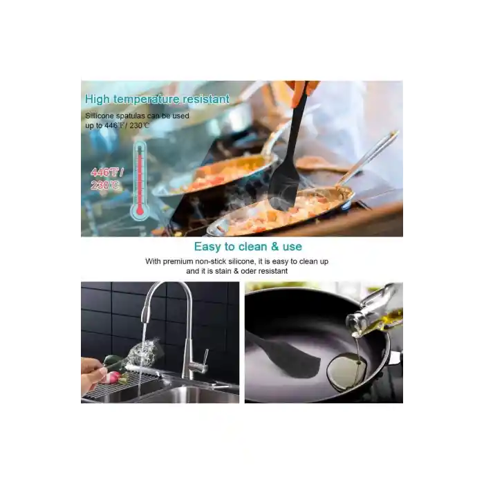 6 lı Isıya Dayanıklı Yanmaz Yapışmaz Silikon Spatula Seti | 6lı Silikon Spatula Seti Bpa Free