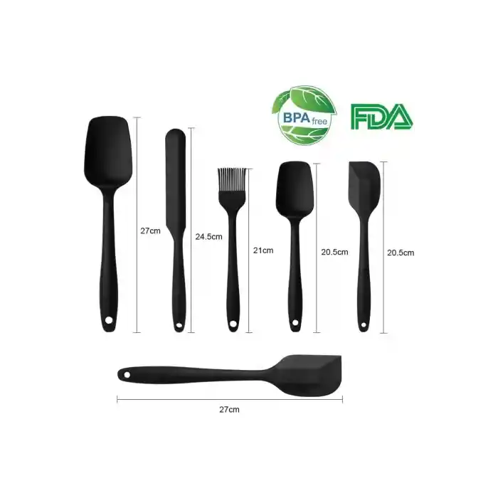 6 lı Isıya Dayanıklı Yanmaz Yapışmaz Silikon Spatula Seti | 6lı Silikon Spatula Seti Bpa Free