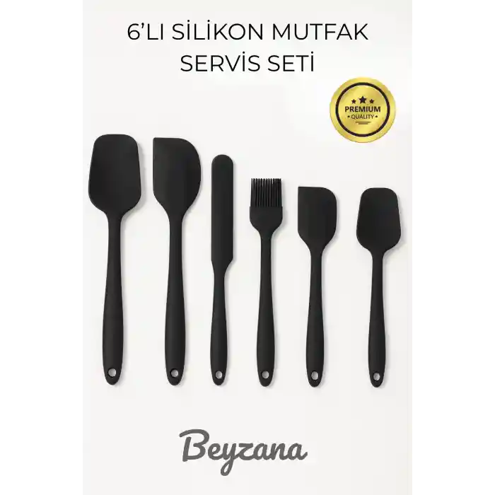 6 lı Isıya Dayanıklı Yanmaz Yapışmaz Silikon Spatula Seti | 6lı Silikon Spatula Seti Bpa Free