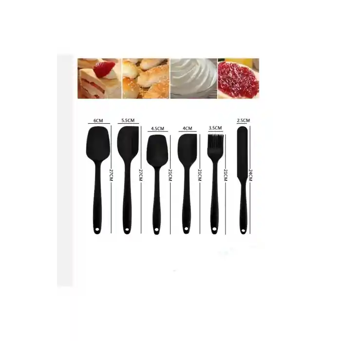 6 lı Isıya Dayanıklı Yanmaz Yapışmaz Silikon Spatula Seti | 6lı Silikon Spatula Seti Bpa Free