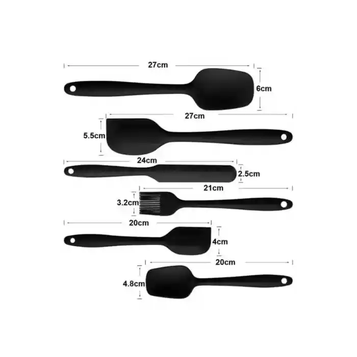 6 lı Isıya Dayanıklı Yanmaz Yapışmaz Silikon Spatula Seti | 6lı Silikon Spatula Seti Bpa Free