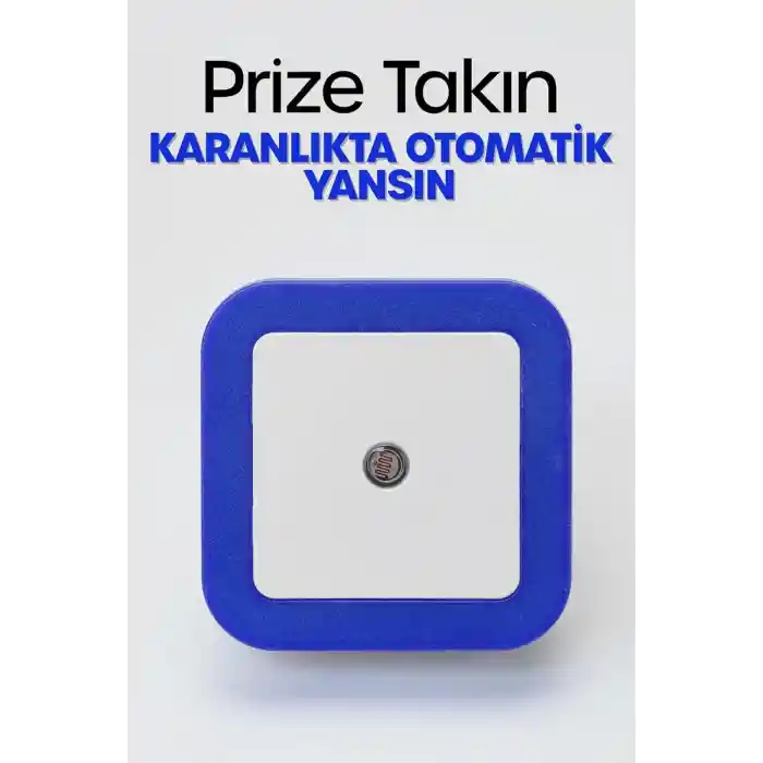 Sensörlü Gece Lambası A Enerji Sınıfı Işığa Duyarlı LDR Sensörlü, Fotoselli Sensörlü Işık (Mavi)