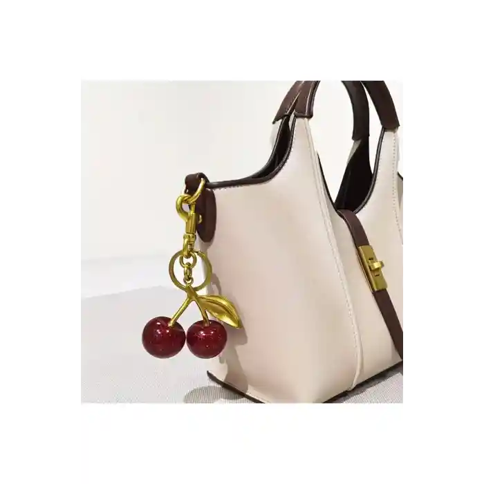 Kiraz Anahtarlık Kırmızı Büyük Tasarım Parıldayan Kiraz Cüzdan Çanta Süsü Charm